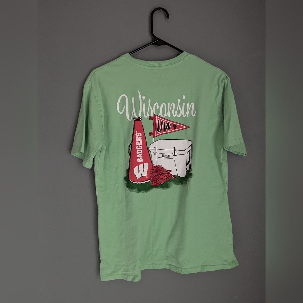 Wisconsin Mint Green Pocket Tee — Short Sleeve Women's Crew Size Medium - Picture 3 of 4